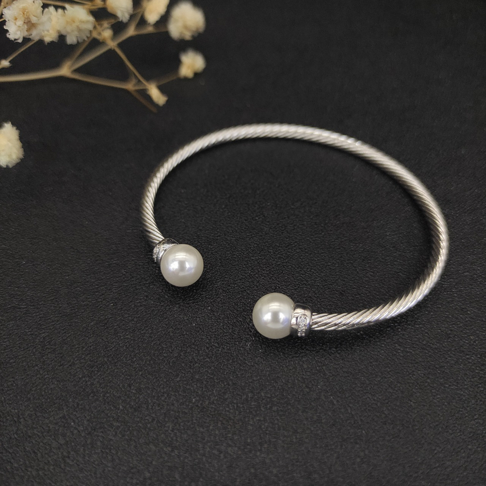 David Yurman 3mm Silver Pearl bracelet - Picture 4 of 8